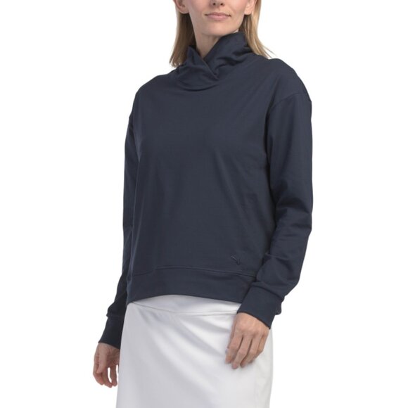 PUMA GOLF Deep Navy Cloudspun Harper Pull Over Top - Picture 1 of 2